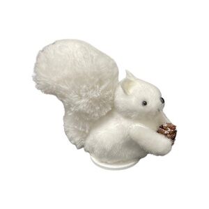 Charming Snowy Squirrel with Pinecone